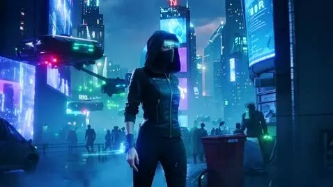 AI Video from prompt: Title: "Neon Dawn: The Last City, 2099"  Scene D
