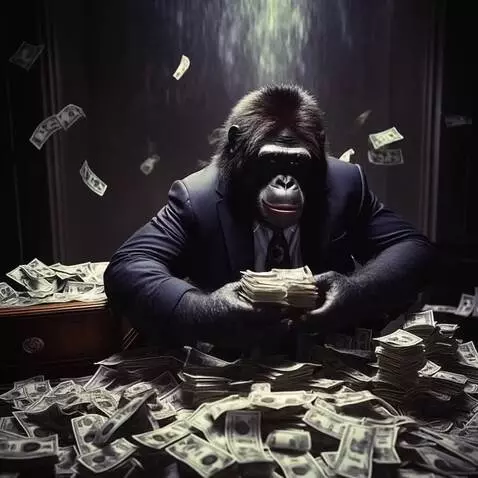 AI Video from prompt: Fomo apes stand up and give money to charity and