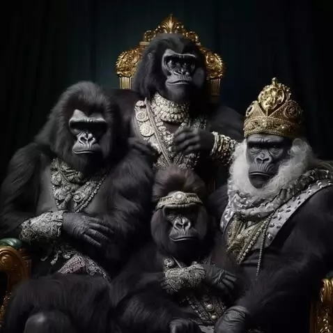 AI Video from prompt: A family of old money fomo apes and the female a