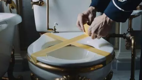 AI Video from prompt: Cinematic close-up, dark comedy. A police office