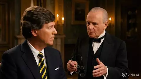 AI Video from prompt: Такер Карлсон берёт интервью у Ганнибала Лектора