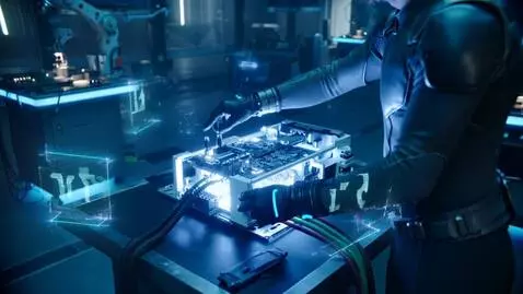 AI Video from prompt: Create a cinematic video of a futuristic tech en
