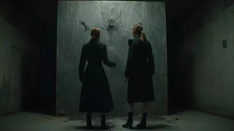 AI Video from prompt: Two beautiful, seductive brown-haired women with