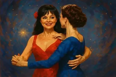 AI Video from prompt: Женщины кружат в вальсе