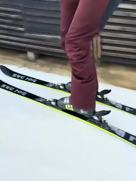 AI Video from prompt: Бежит на лыжах в зимнем лесу