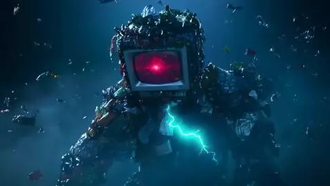 AI Video from prompt: – Plastic Waste Titan Reveal (0:10 – 0:20)  Prom