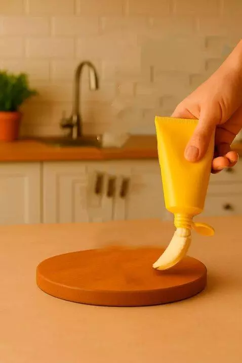 AI Video from prompt: Реалистичное видео , статичная камера. Тюбик жел