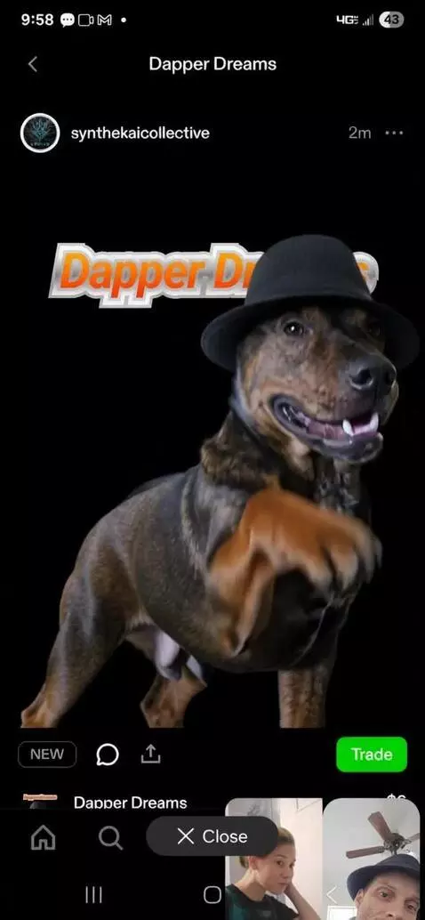 AI Video from prompt: The dapper puppy blows you a kiss