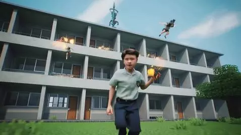 AI Video from prompt: Я в школе, вдруг прозвучала сирена, и я выбежал 