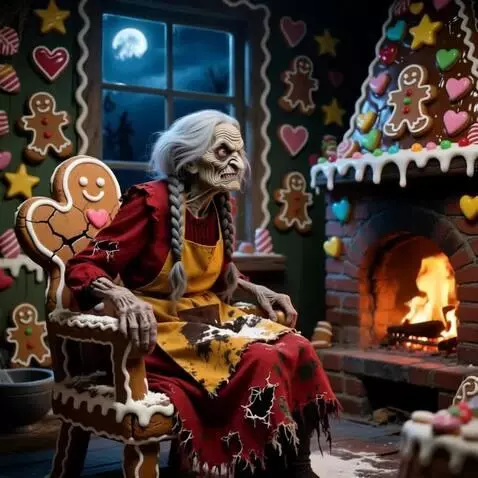 AI Video from prompt: Реализм. Детализация. Крупным планом: страшная б