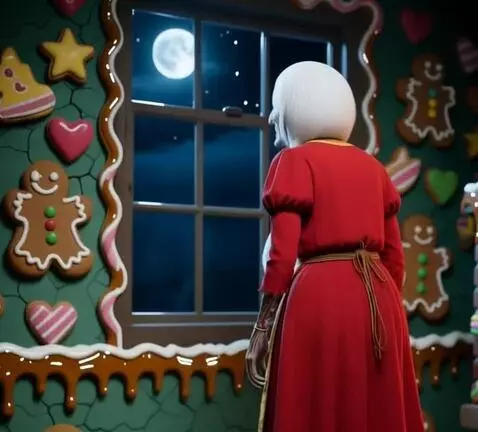 AI Video from prompt: Реализм. Детализация. Баба Яга стоит у окна, смо