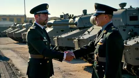 AI Video from prompt: A British military officer with a cap on his hea