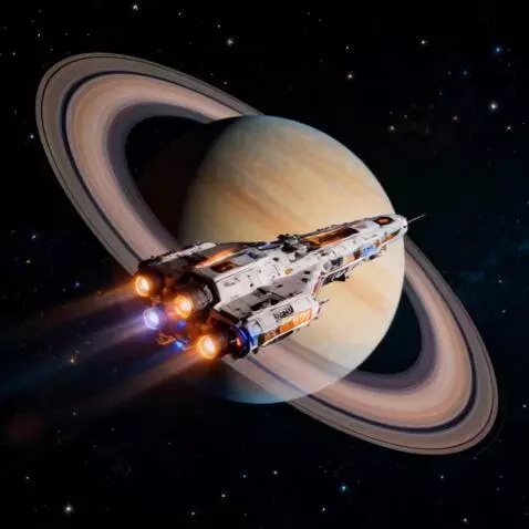 AI Video from prompt: Make a 10-second video of a spaceship flying pas