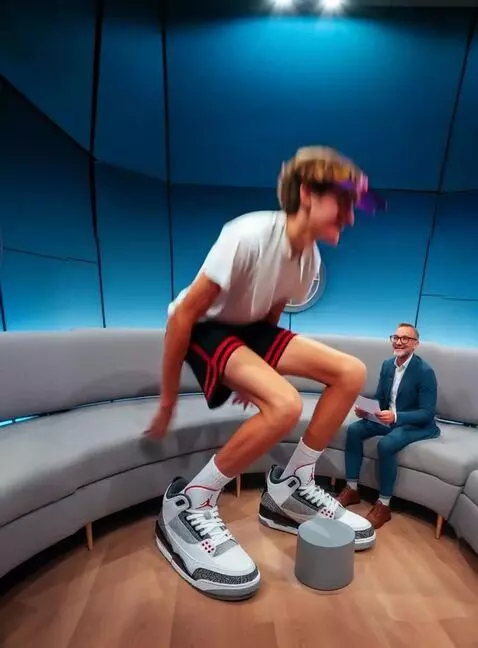 AI Video from prompt: Slowly standing and move with your legs. Camera 