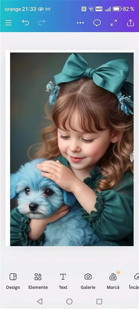 AI Video from prompt: Fetița îl mângâie drăgăstos pe cap, cățelul