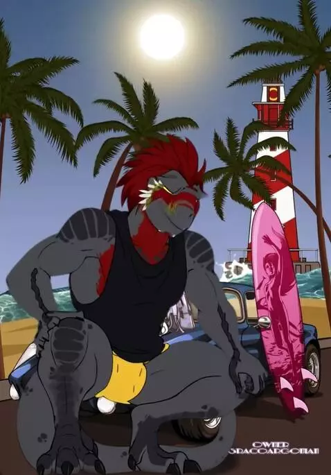 AI Video from prompt: Argonian lizard dude posing for a magazine cover
