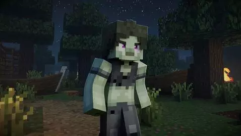 AI Video from prompt: Minecraft zombie girl