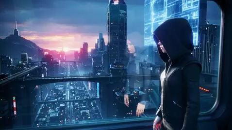 AI Video from prompt: Scene 9: Traveling Above the City  . A cinematic