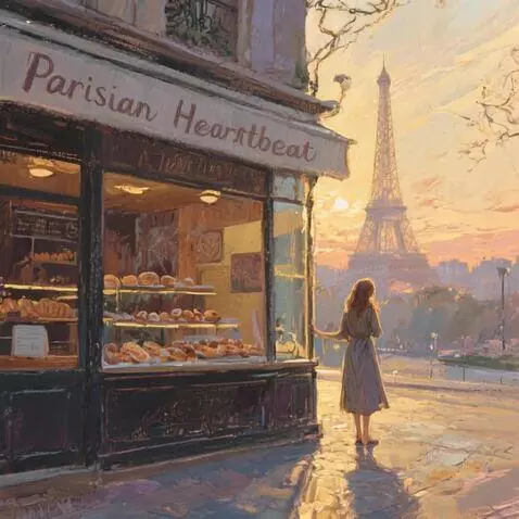 AI Video from prompt: girl staying  looking at  effel town