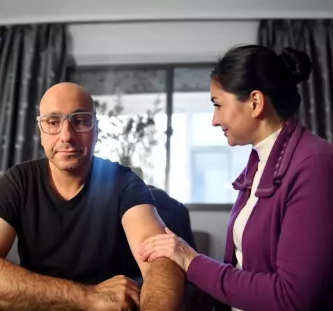 AI Video from prompt: Hug myself. And give a supportive