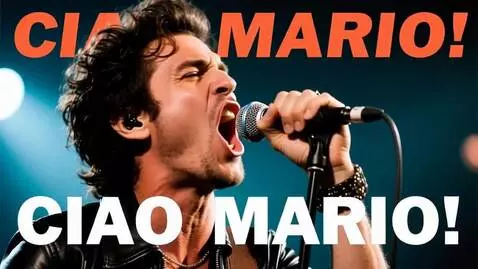 AI Video from prompt: un cantante rock, in primo piano, canta e urla m