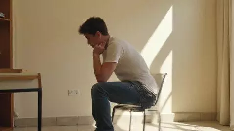 AI Video from prompt: Никита качается на стуле без сидушки