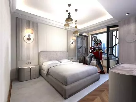 AI Video from prompt: A knight in shiny antique armor with a sword ent