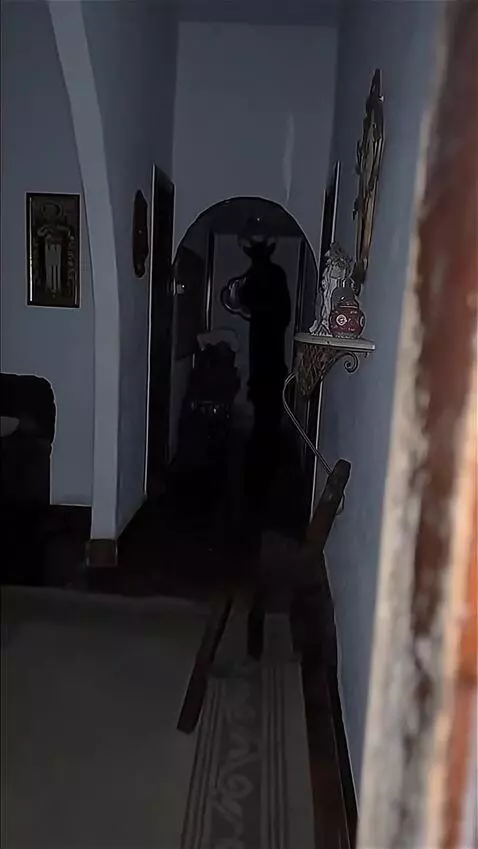 AI Video from prompt: A silhouette at the far end of the corridor - a 