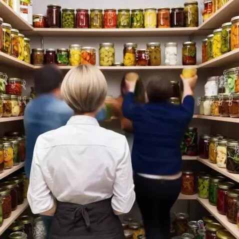 AI Video from prompt: Покупатели набегают со спины и разбирают все бан