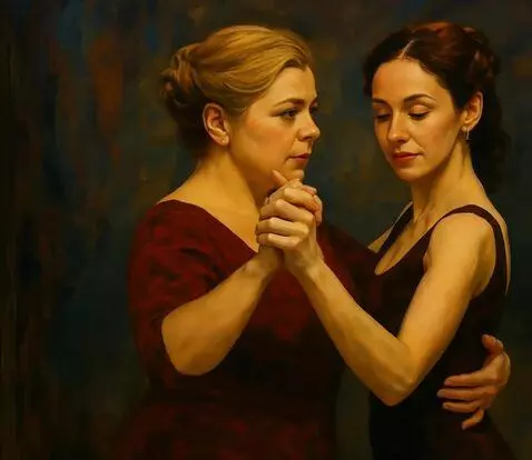 AI Video from prompt: Две женщины танцуют медленный вальс