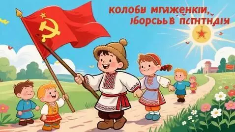 AI Video from prompt: веселая детская советская история колобка и прио