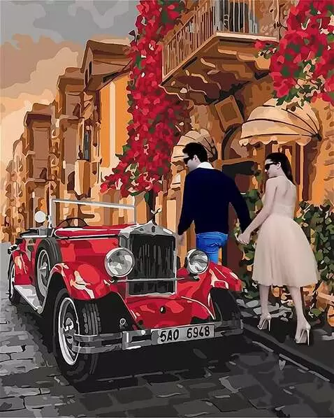 AI Video from prompt: 3д съёмка. Из дома выходит красивая пара: он кра