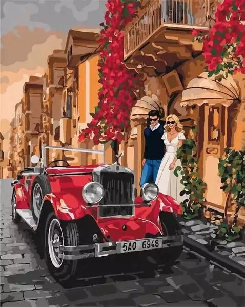 AI Video from prompt: 3д съёмка. Из двери дома выходит красивая пара: 