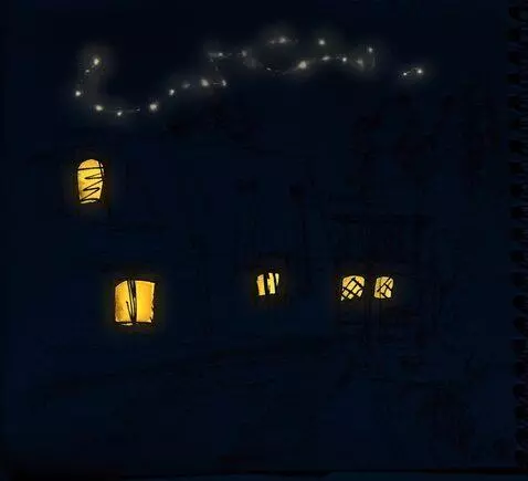 AI Video from prompt: над домом мерцает созвездие Большая медведица