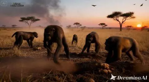 AI Video from prompt: IMAX cinematic sunrise over prehistoric Africa. 