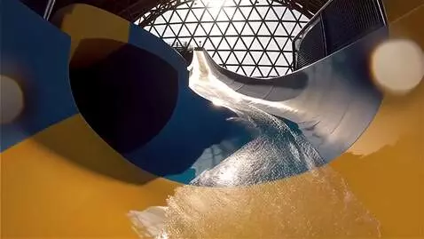 AI Video from prompt: Вид от первого лица. Скоростной Спуск по водной 