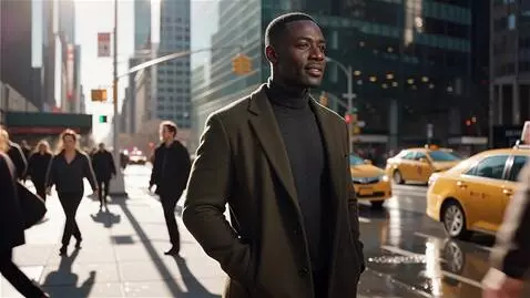 AI Video from prompt: black man stay on new-york