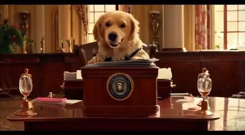 AI Video from prompt: Dog President