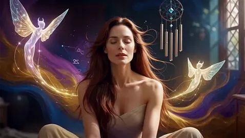 AI Video from prompt: A beautiful woman with flowing hair, eyes closed