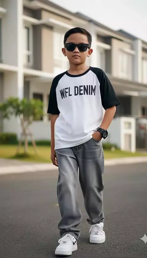 AI Video from prompt: Model tersebut berjalan maju ke depan dengan per