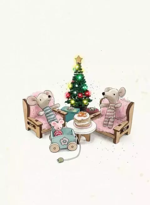 AI Video from prompt: Mice are talking, the baby cart is rolling from 