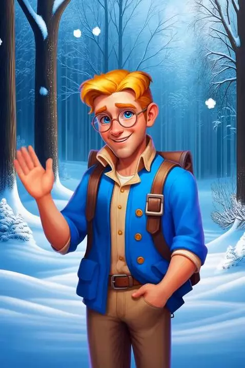 AI Video from prompt: This guy is standing in the snowy forest. A guy 