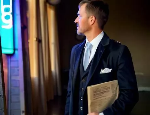 AI Video from prompt: Short film scene. A man in a trench coat walks a