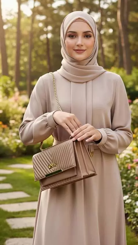 AI Video from prompt: Buat model ini sedang memperagakan atau mempromo