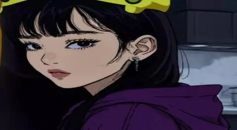 AI Video from prompt: anime girl smiles with closed mouth and smokes