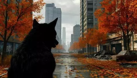 AI Video from prompt: Black werewolf looking far says, that there is n