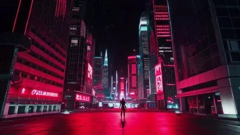 AI Video from prompt: Anime style, cinematic wide shot in a neon city 