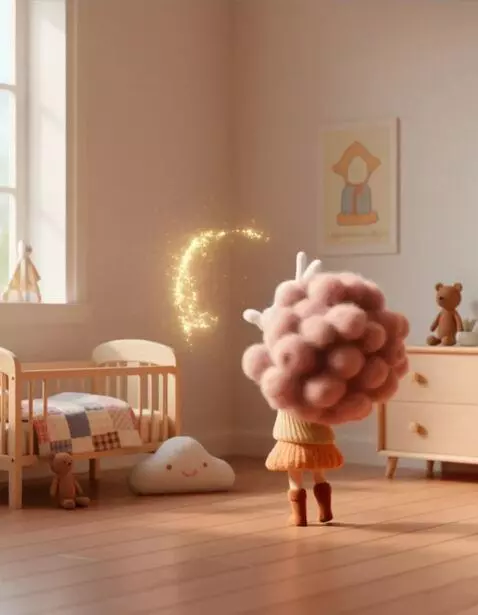 AI Video from prompt: The girl spins playfully in the arms of the bunn