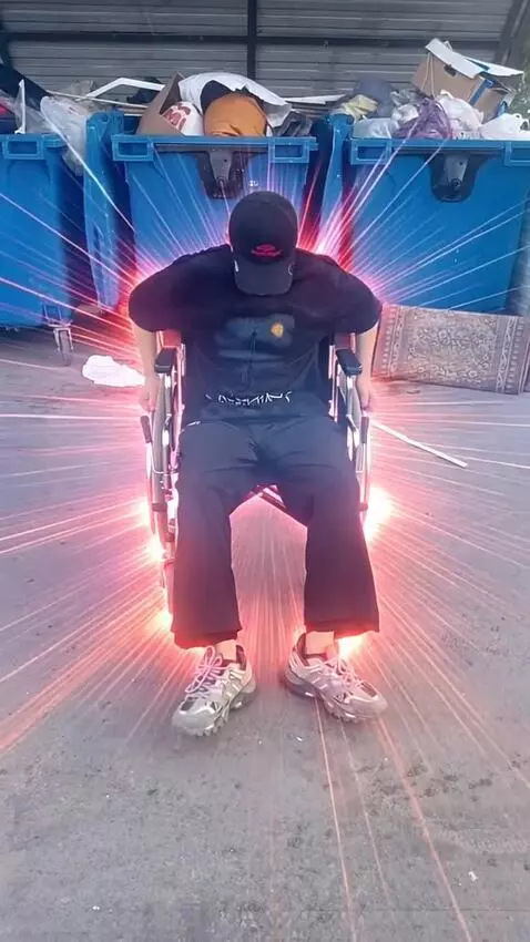 AI Video from prompt: Make a video of this guy getting up, starting to