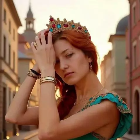 AI Video from prompt: женщина элегантно поправляет волосы и слегка кок